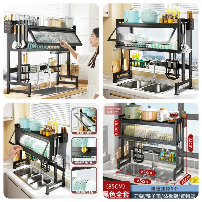 Over-the-Sink Dish Drying Rack | Single/Double | Kitchen Storage Organizer