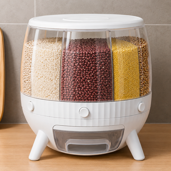 9KG Rotating Cereal Dispenser | Airtight Grain Storage Container