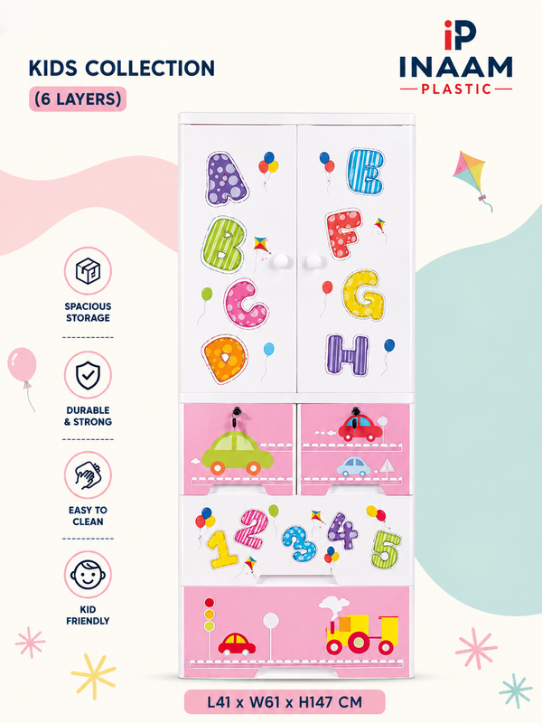 Alphabet Letter Kids Wardrobe – 6 Layers