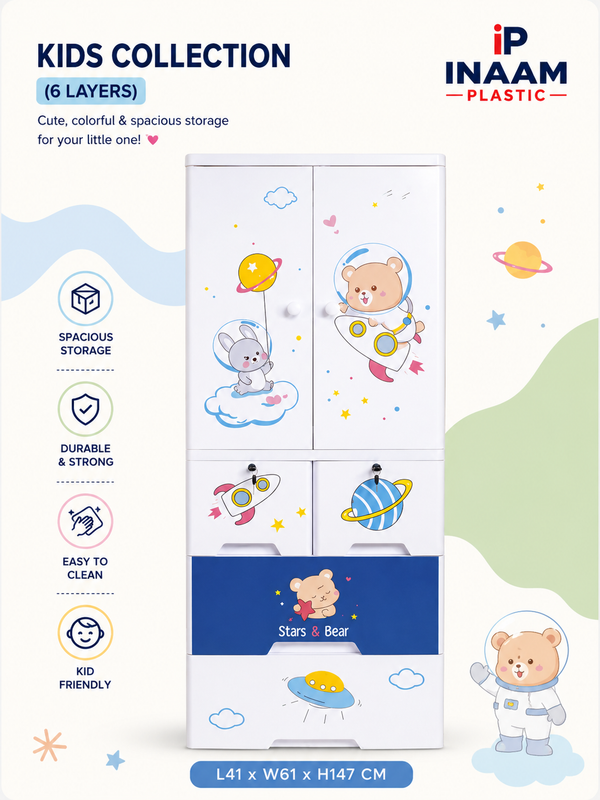Bear Space Kids Wardrobe – 6 Layers