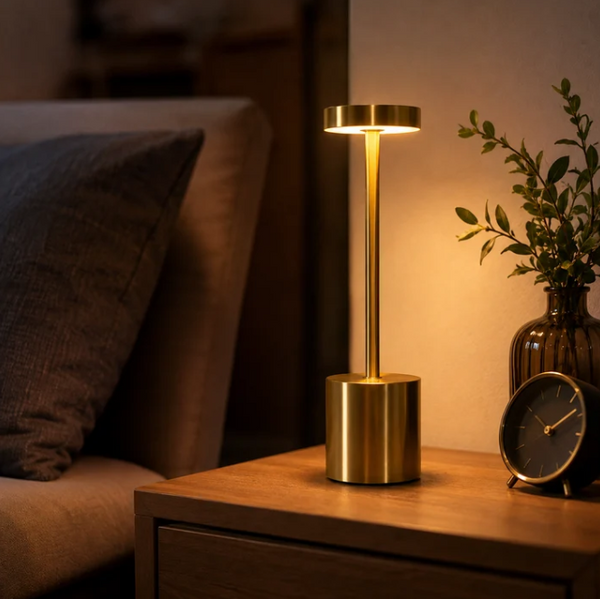 Long Neck Metal Touch Sense LED Lamp – Modern Minimalist Design, Rechargeable - Atmospheric Light for Your Bedroom, Living Room and Restaurant