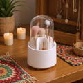360° Rotating Makeup Brush Holder with Dustproof Cover