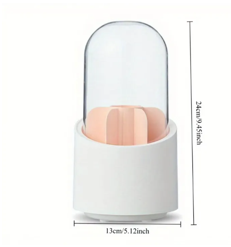 360° Rotating Makeup Brush Holder with Dustproof Cover