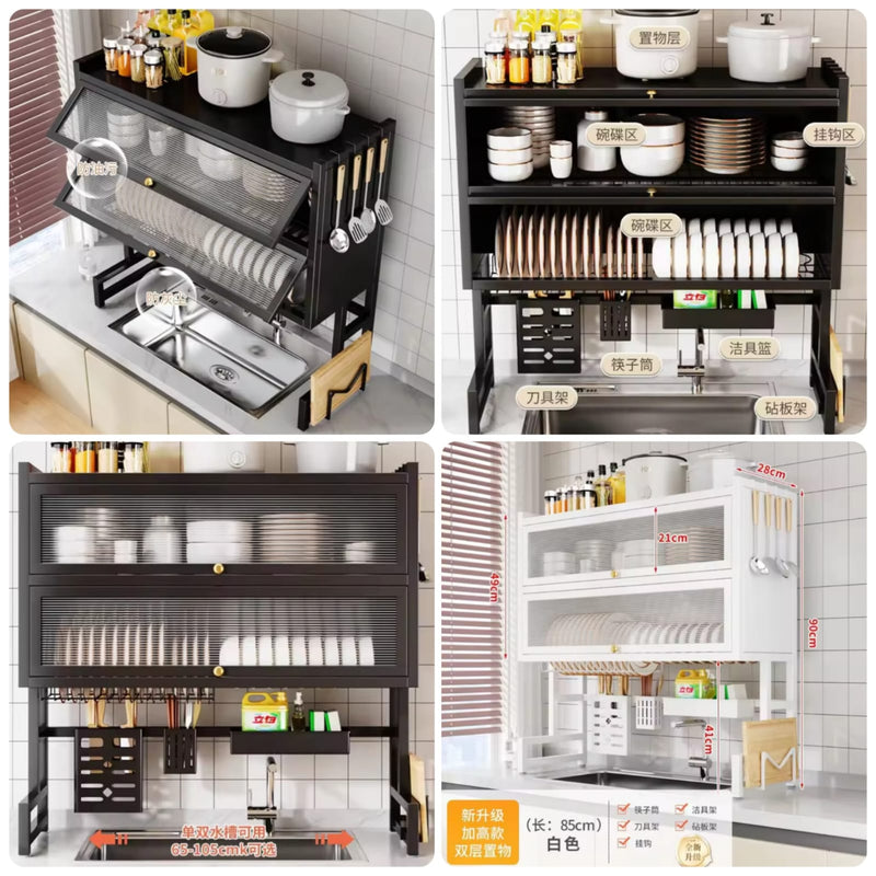 Over-the-Sink Dish Drying Rack | Single/Double  | Kitchen Storage Organizer