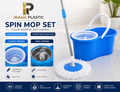 Spin Mop Set with Plastic & Steel Spinner