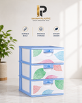 3,4 & 5 Drawer - Blue Leaf Plastic Storage Organizer