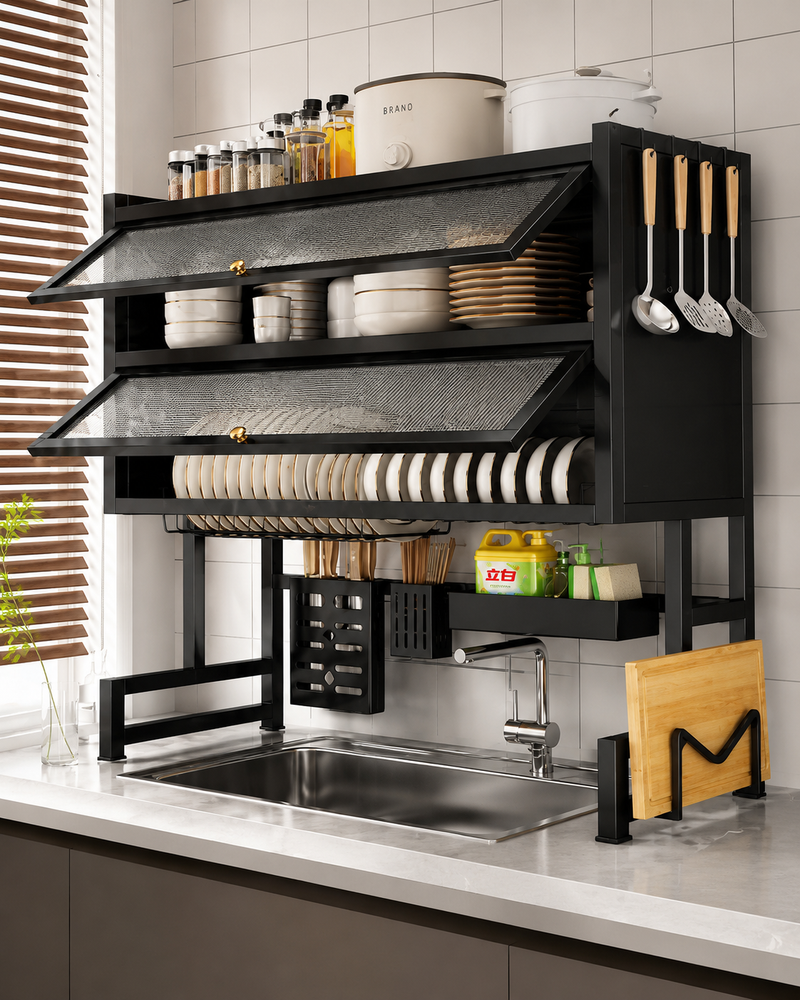 Over-the-Sink Dish Drying Rack | Single/Double  | Kitchen Storage Organizer