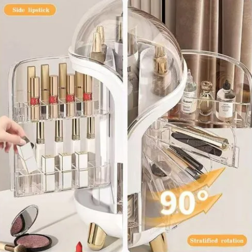 Luxury Dustproof Makeup Organizer Cabinet with Drawers – Cosmetic, Skincare & Perfume Storage Box