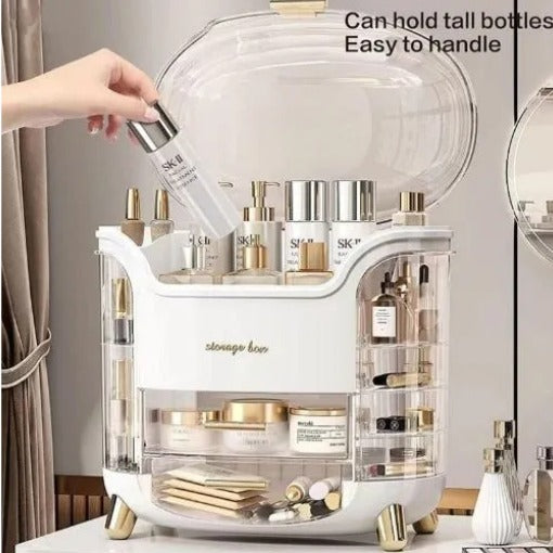 Luxury Dustproof Makeup Organizer Cabinet with Drawers – Cosmetic, Skincare & Perfume Storage Box