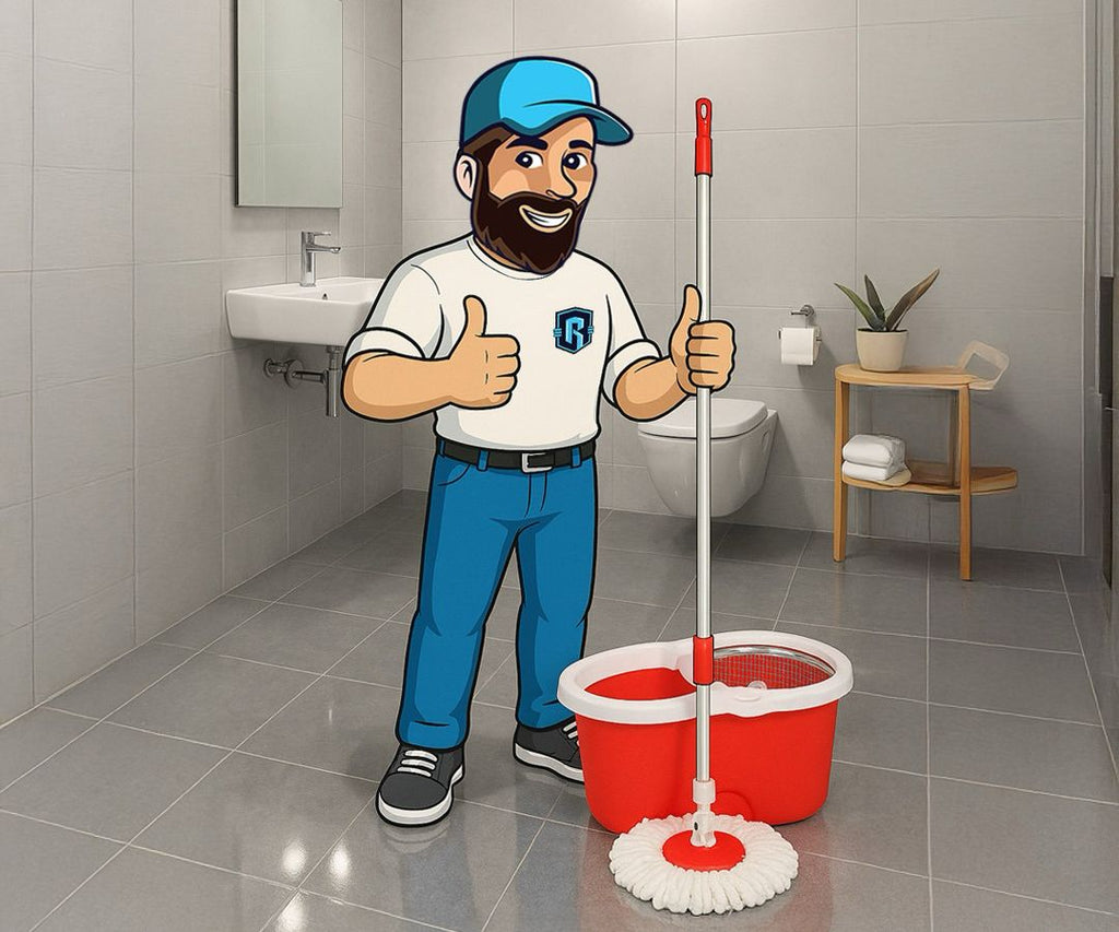 Spin Mop Set with Plastic & Steel Spinner