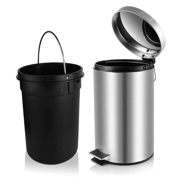 Stainless Steel Pedal Dustbin – 5L ,7L ,12L 20L (Soft Close Lid)